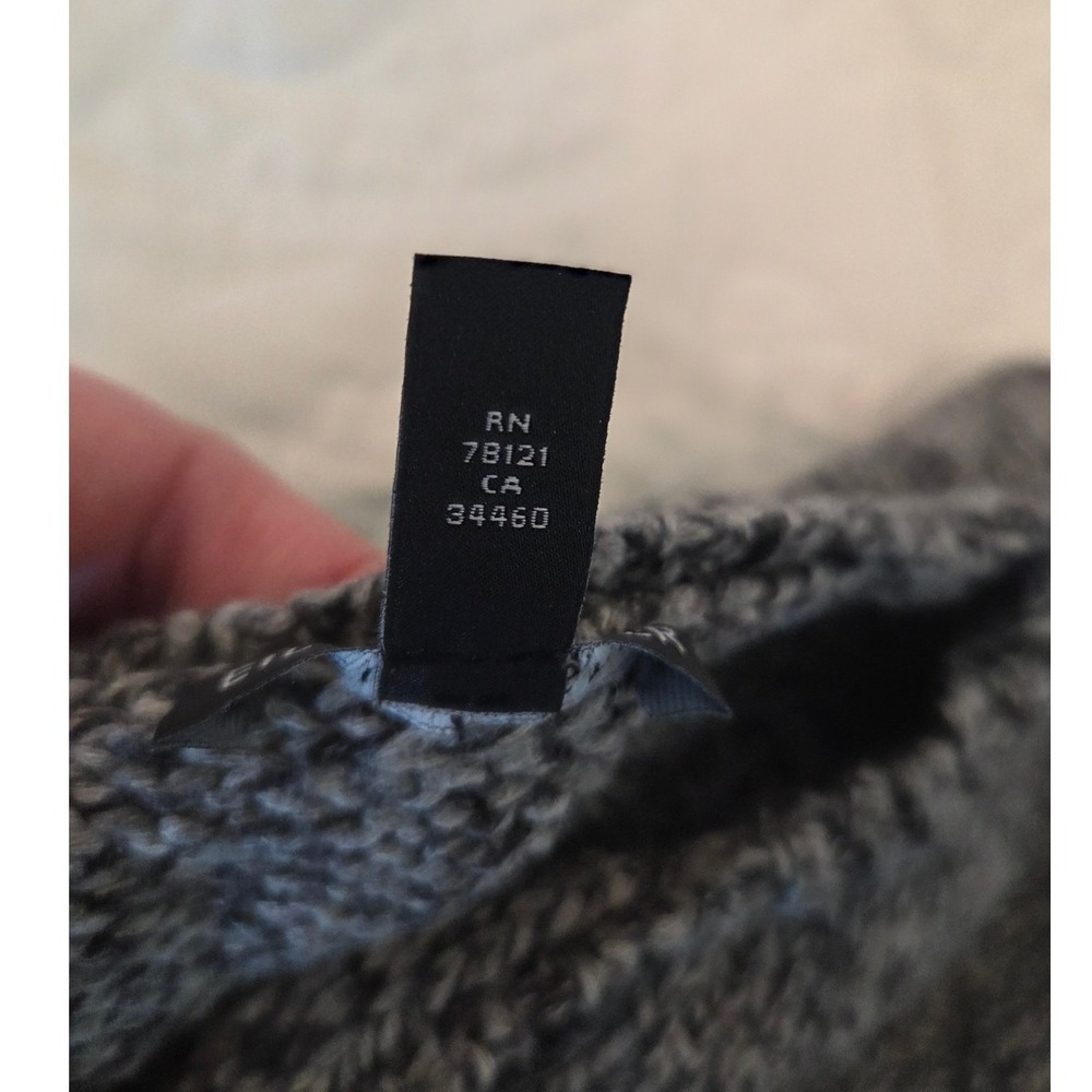 Eileen Fisher Marled Knit Sweater Boxy Relaxed Fit Grey White Italian‎ Yarn L - Picture 3 of 15